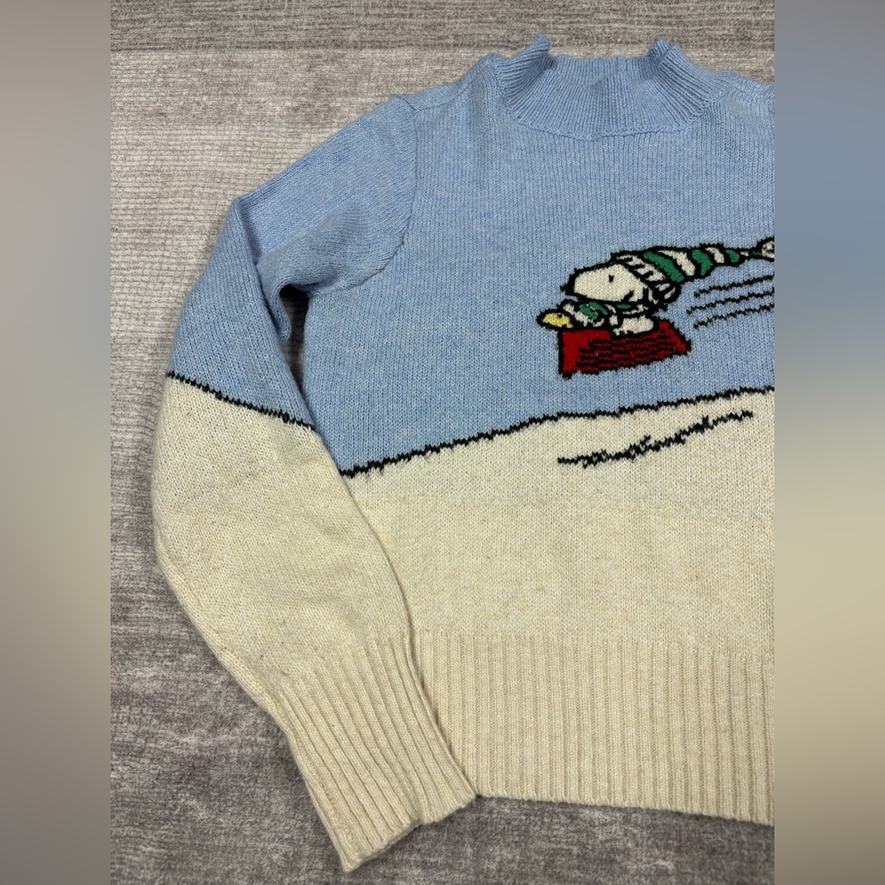American Eagle Snoopy Mock Neck Sweater Women’s M Blue - Picture 7 of 10